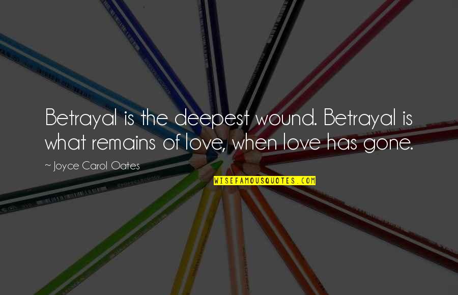 Betrayal Of Love Quotes By Joyce Carol Oates: Betrayal is the deepest wound. Betrayal is what