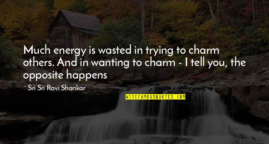 Betsys Pancake House Quotes By Sri Sri Ravi Shankar: Much energy is wasted in trying to charm
