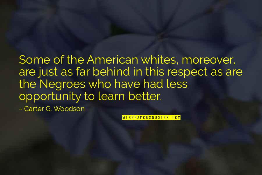 Better Less Quotes By Carter G. Woodson: Some of the American whites, moreover, are just