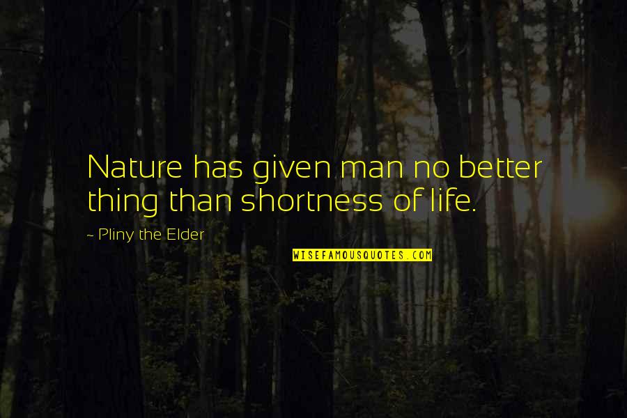Better Man Quotes By Pliny The Elder: Nature has given man no better thing than