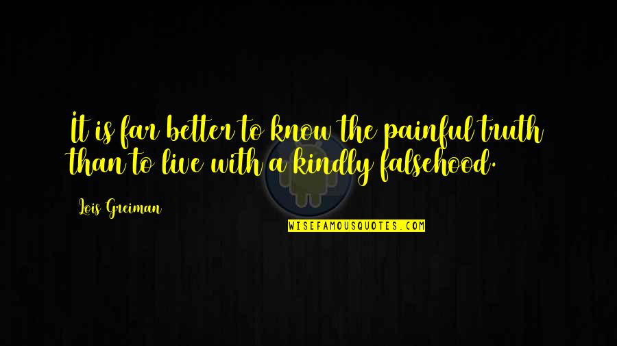 Better Not To Know The Truth Quotes By Lois Greiman: It is far better to know the painful