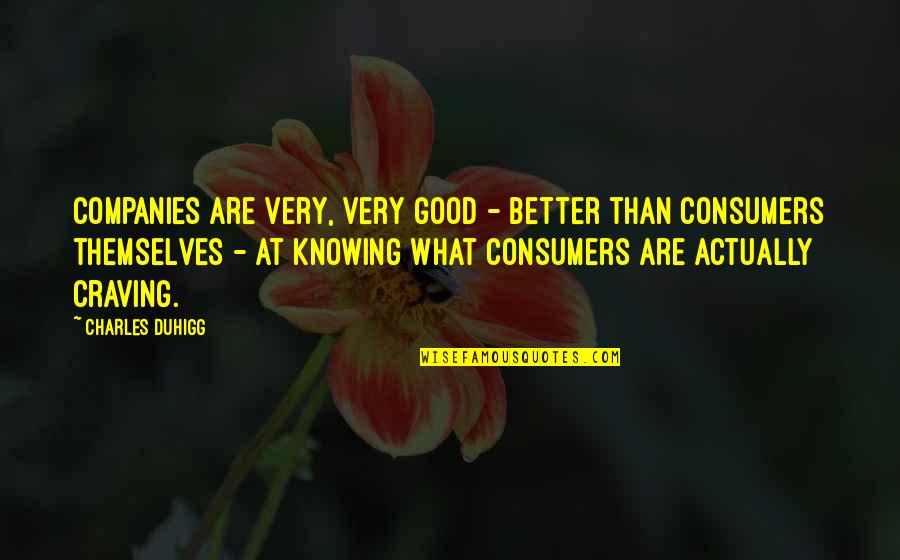Better Off Not Knowing Quotes By Charles Duhigg: Companies are very, very good - better than