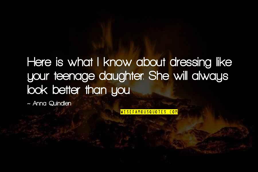 Better Than You Know Quotes By Anna Quindlen: Here is what I know about dressing like