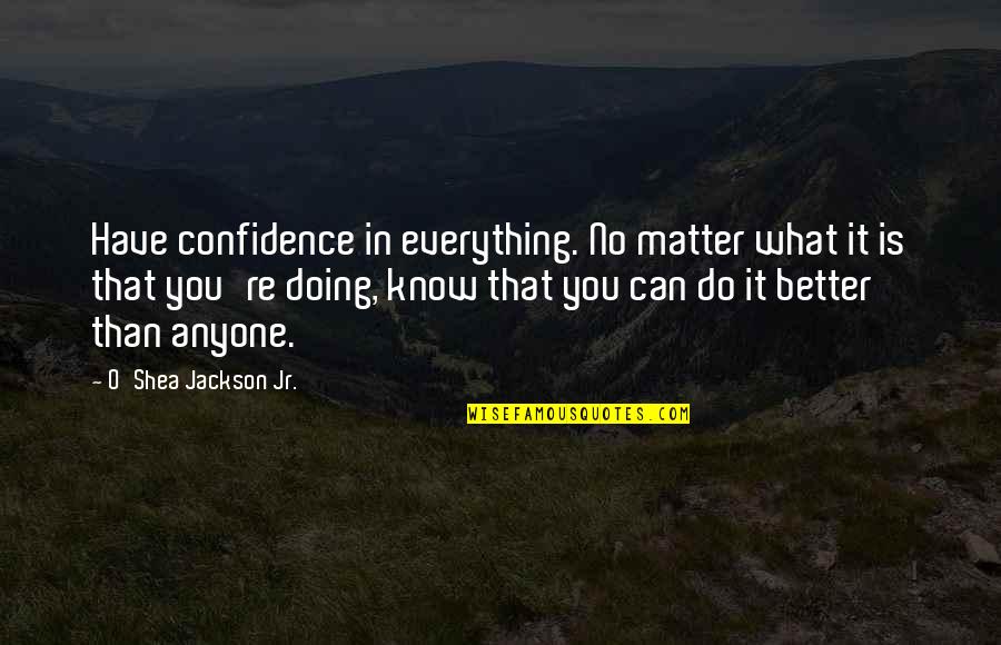 Better Than You Know Quotes By O'Shea Jackson Jr.: Have confidence in everything. No matter what it