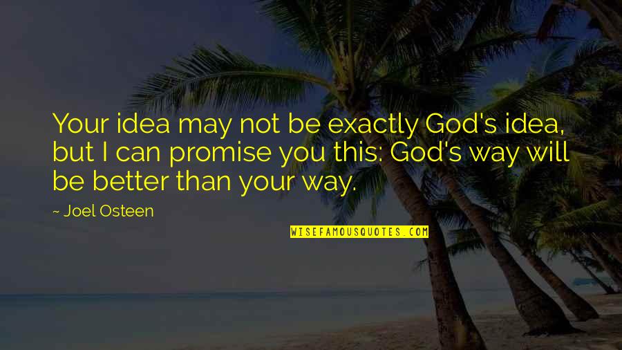 Better Than You Quotes By Joel Osteen: Your idea may not be exactly God's idea,