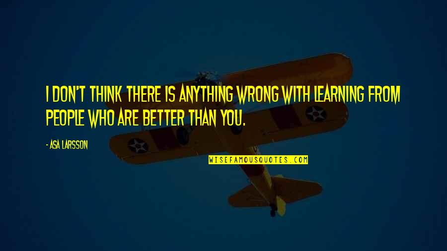 Better Than You Think Quotes By Asa Larsson: I don't think there is anything wrong with