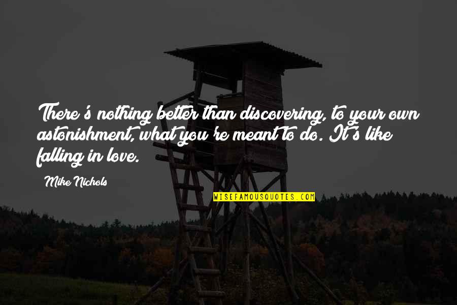 Better To Love Quotes By Mike Nichols: There's nothing better than discovering, to your own Better To Love Quotes By Mike Nichols: There's nothing better than discovering, to your own