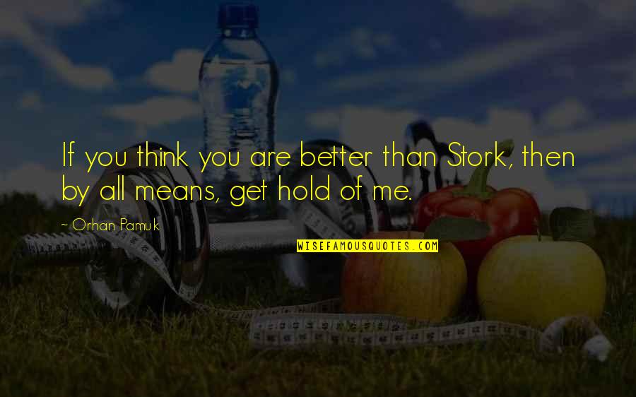 Better You Than Me Quotes By Orhan Pamuk: If you think you are better than Stork,