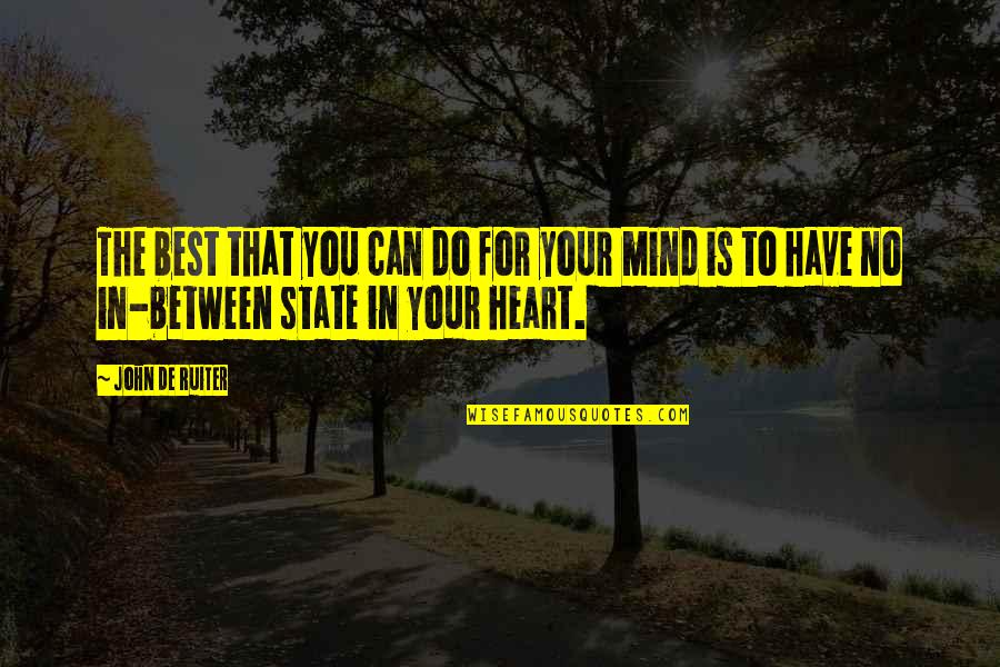 Between Heart And Mind Quotes By John De Ruiter: The best that you can do for your