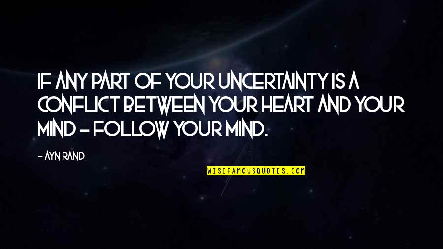 Between Mind And Heart Quotes By Ayn Rand: If any part of your uncertainty is a