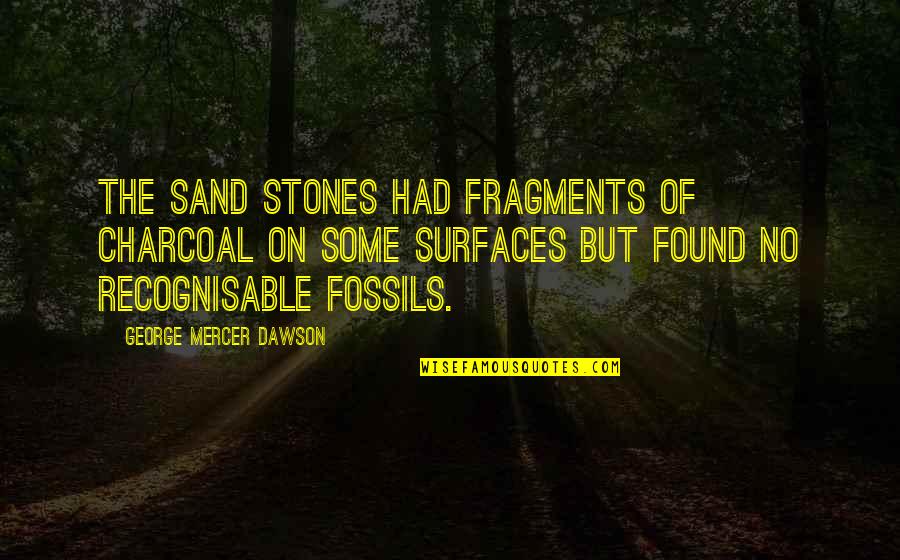 Beuatiful Quotes By George Mercer Dawson: The sand stones had fragments of charcoal on