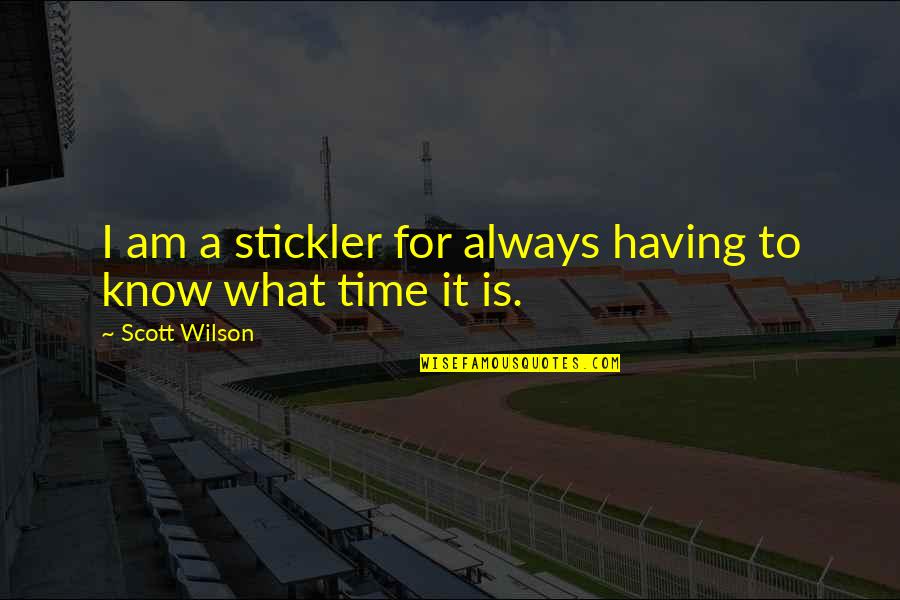 Beveik I Tekejusios Quotes By Scott Wilson: I am a stickler for always having to