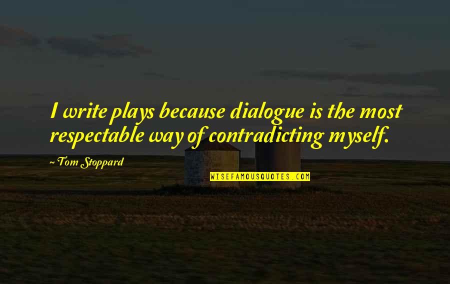 Beverly Adamo Quotes By Tom Stoppard: I write plays because dialogue is the most