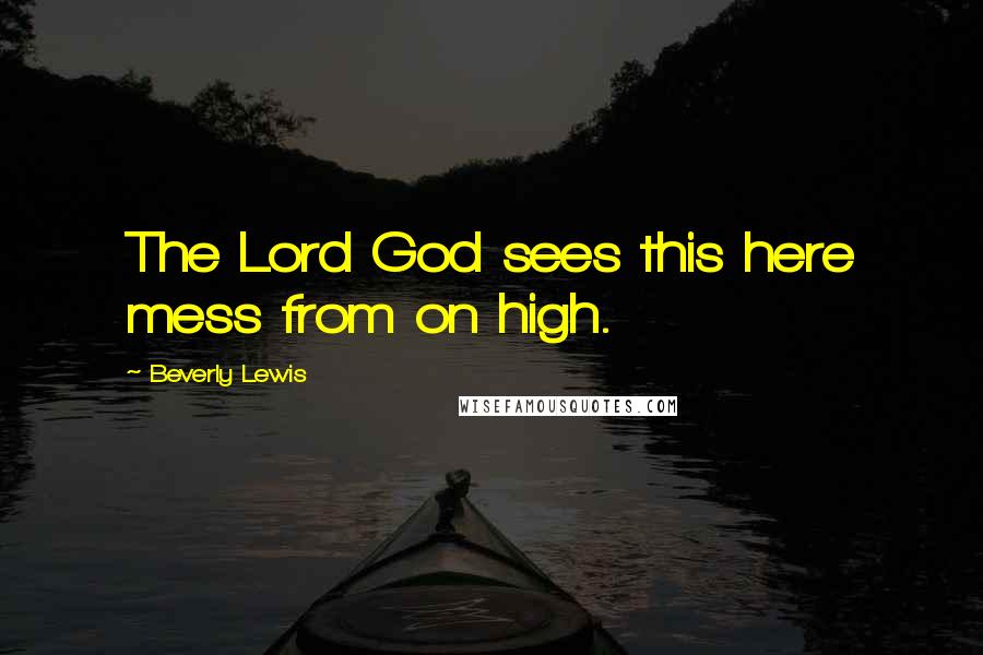 Beverly Lewis quotes: The Lord God sees this here mess from on high.