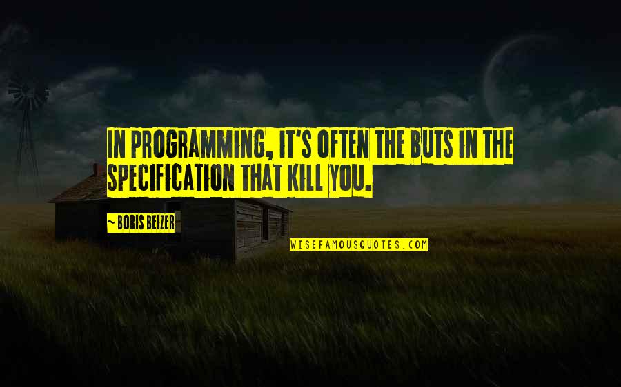 Bevolkingspiramide Quotes By Boris Beizer: In programming, it's often the buts in the