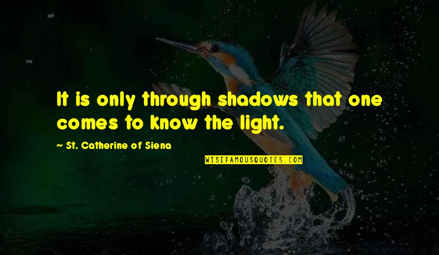 Bew Hrungs Und Vollzugsdienste Bvd Quotes By St. Catherine Of Siena: It is only through shadows that one comes Bew Hrungs Und Vollzugsdienste Bvd Quotes By St. Catherine Of Siena: It is only through shadows that one comes