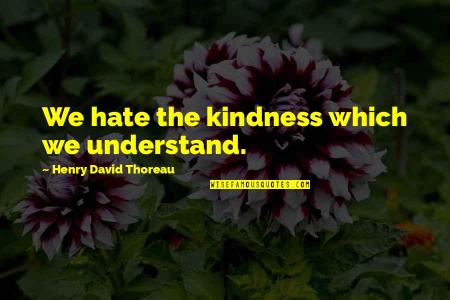 Bewestseattle Quotes By Henry David Thoreau: We hate the kindness which we understand.