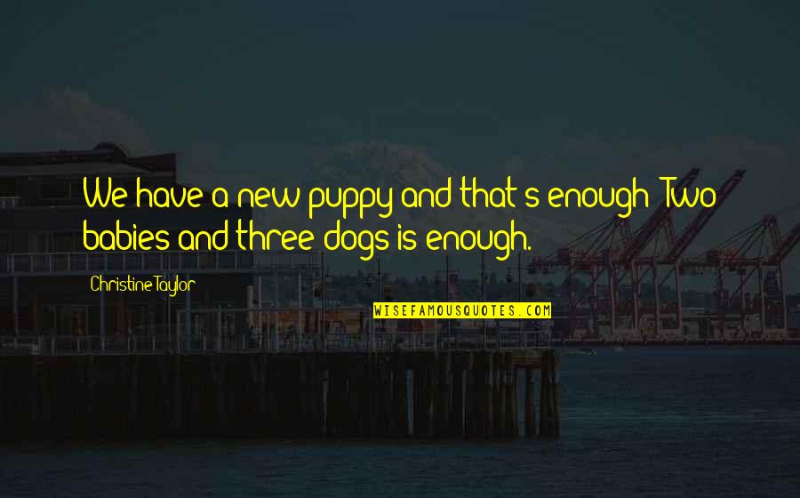 Bewijzen Lyrics Quotes By Christine Taylor: We have a new puppy and that's enough!