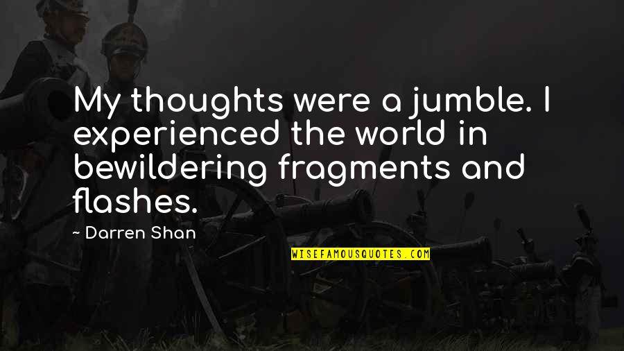 Bewildering Quotes By Darren Shan: My thoughts were a jumble. I experienced the