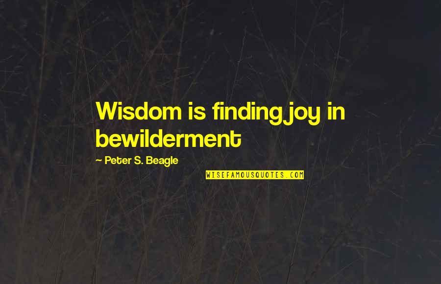 Bewilderment Quotes By Peter S. Beagle: Wisdom is finding joy in bewilderment
