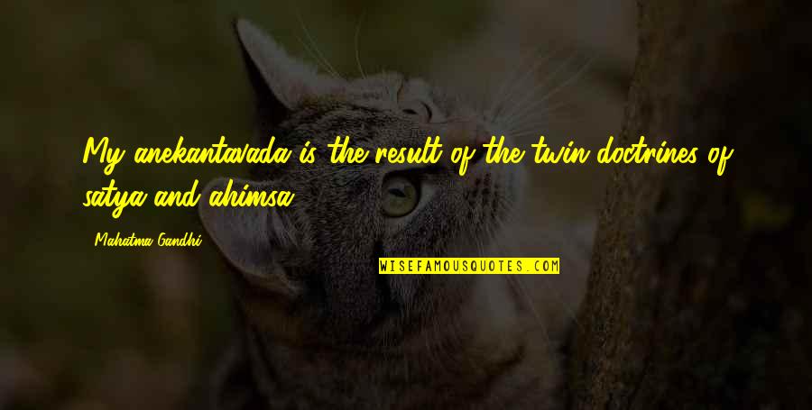 Bewitching Quotes By Mahatma Gandhi: My anekantavada is the result of the twin