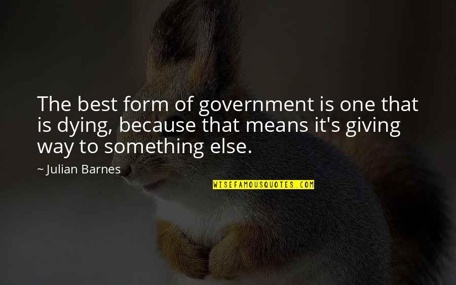 Beyinde Kist Quotes By Julian Barnes: The best form of government is one that