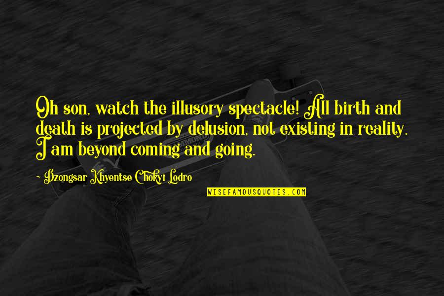 Beyond Reality Quotes By Dzongsar Khyentse Chokyi Lodro: Oh son, watch the illusory spectacle! All birth