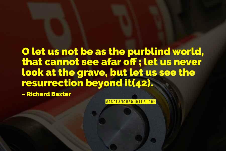 Beyond The Grave Quotes By Richard Baxter: O let us not be as the purblind