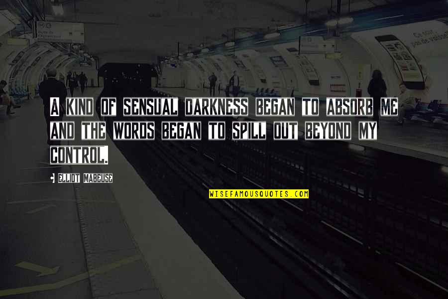 Beyond The Words Quotes By Elliot Mabeuse: A kind of sensual darkness began to absorb Beyond The Words Quotes By Elliot Mabeuse: A kind of sensual darkness began to absorb