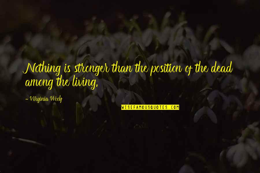 Bezener Quotes By Virginia Woolf: Nothing is stronger than the position of the