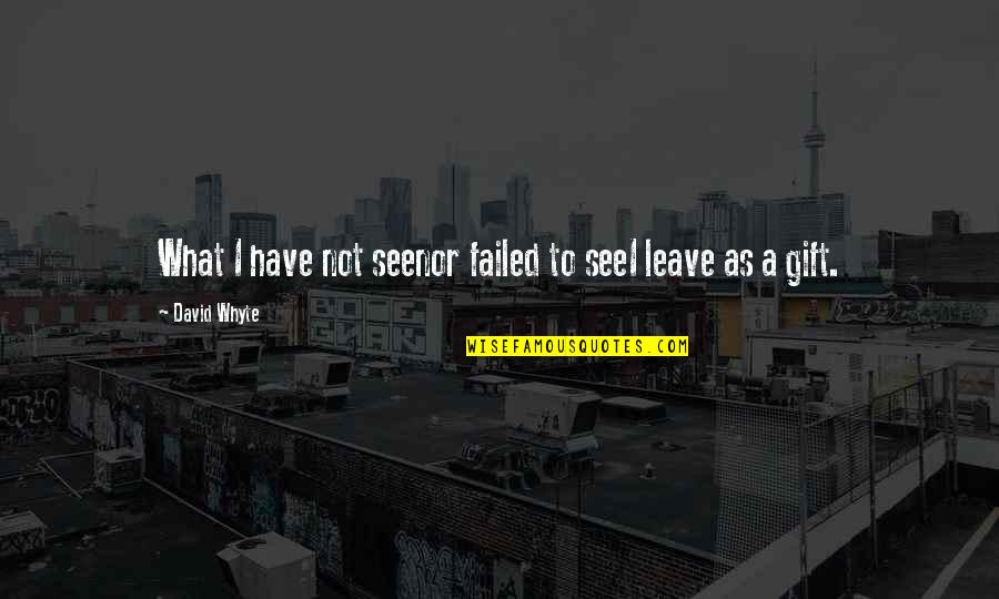 Bezmenov Never Waste Quotes By David Whyte: What I have not seenor failed to seeI Bezmenov Never Waste Quotes By David Whyte: What I have not seenor failed to seeI
