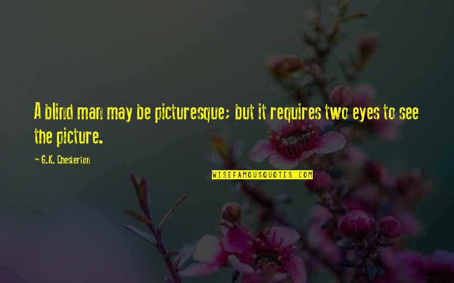 Bezorgdheid Quotes By G.K. Chesterton: A blind man may be picturesque; but it