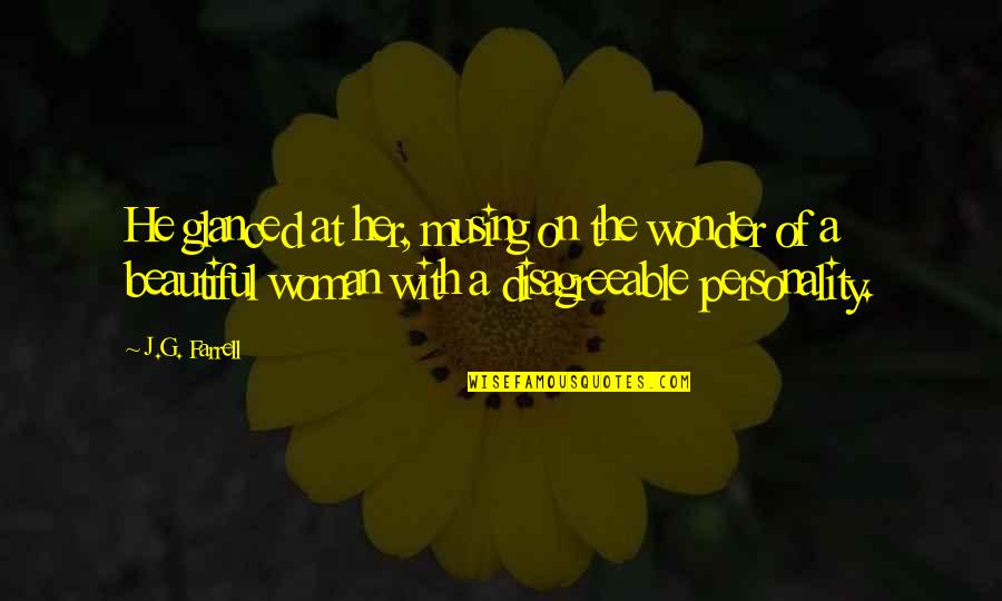Bf And Gf Sweet Quotes By J.G. Farrell: He glanced at her, musing on the wonder Bf And Gf Sweet Quotes By J.G. Farrell: He glanced at her, musing on the wonder