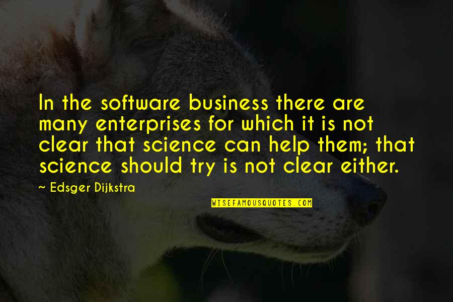 Bf4 Quotes By Edsger Dijkstra: In the software business there are many enterprises