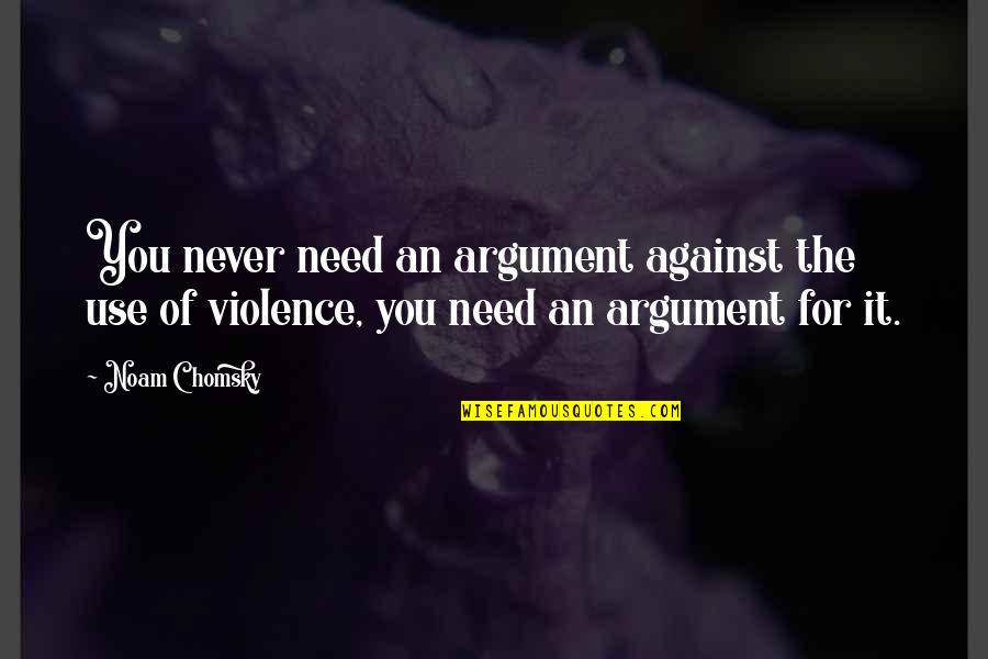 Bff Bracelets Quotes By Noam Chomsky: You never need an argument against the use