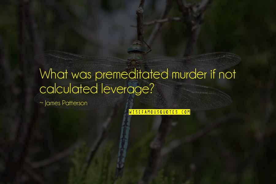 Bfg 9000 Quotes By James Patterson: What was premeditated murder if not calculated leverage?