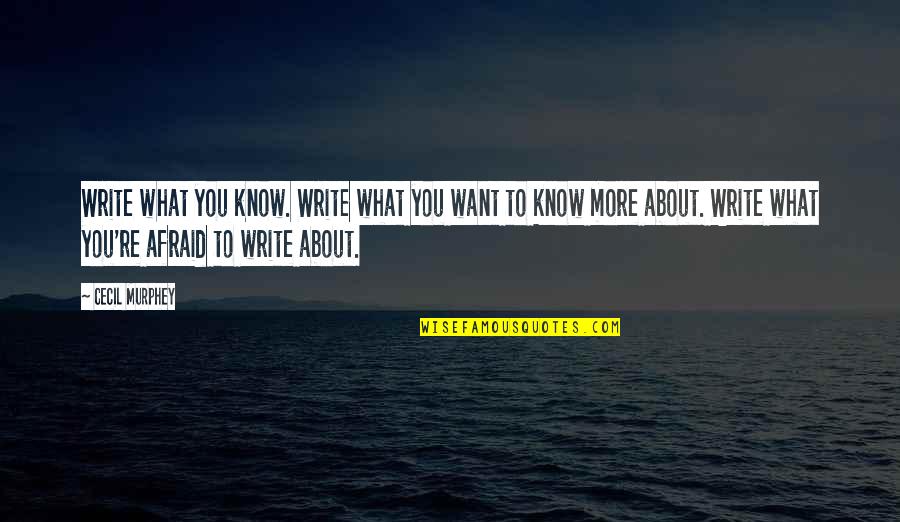 Bfngnj Quotes By Cecil Murphey: Write what you know. Write what you want
