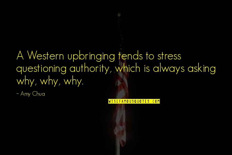 Bhagavan Quotes By Amy Chua: A Western upbringing tends to stress questioning authority,