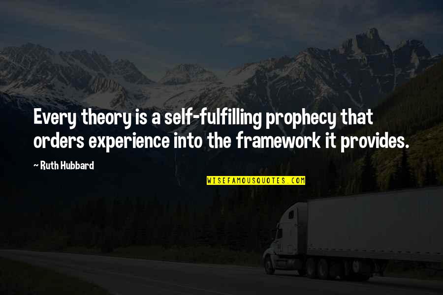 Bhajan Mp3 Quotes By Ruth Hubbard: Every theory is a self-fulfilling prophecy that orders