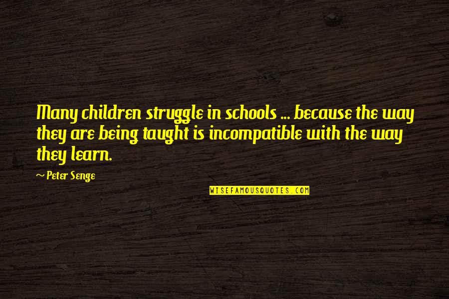 Bhanderi Quotes By Peter Senge: Many children struggle in schools ... because the Bhanderi Quotes By Peter Senge: Many children struggle in schools ... because the