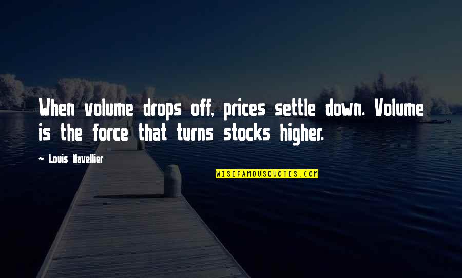 Bhogal Quotes By Louis Navellier: When volume drops off, prices settle down. Volume
