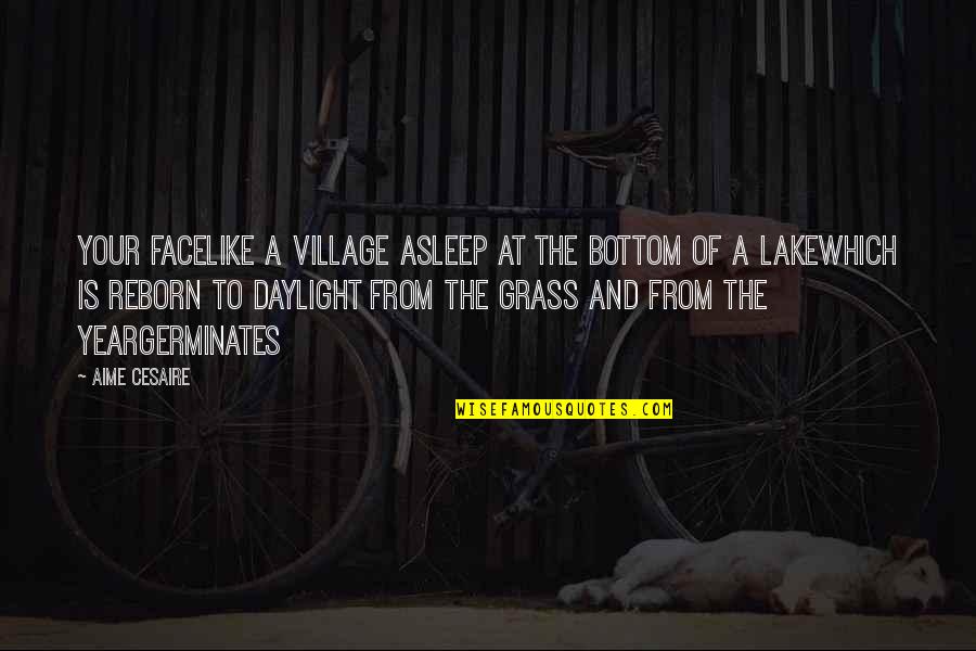 Bhogalli Quotes By Aime Cesaire: Your facelike a village asleep at the bottom Bhogalli Quotes By Aime Cesaire: Your facelike a village asleep at the bottom