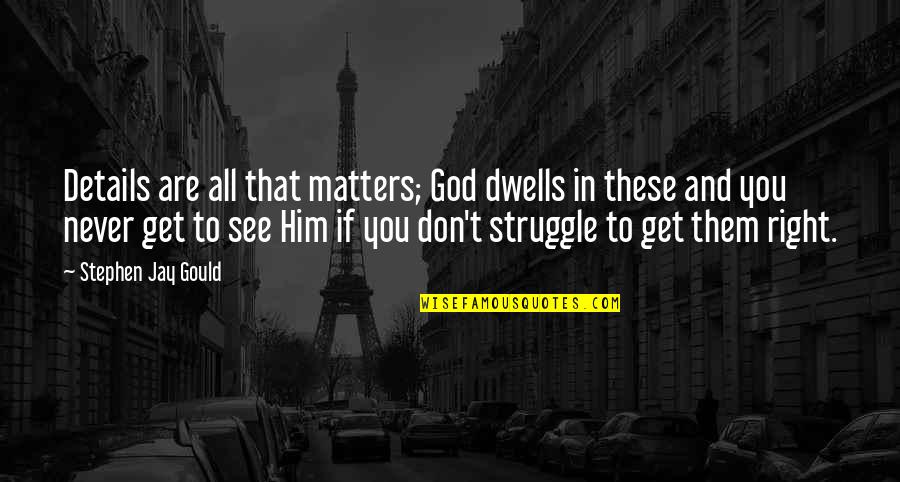 Bhutani Cyberthum Quotes By Stephen Jay Gould: Details are all that matters; God dwells in