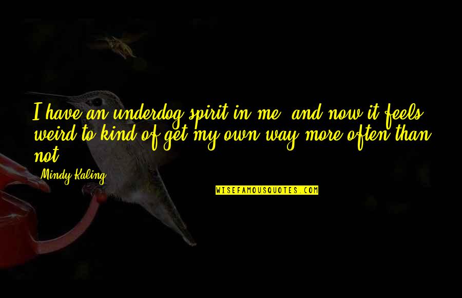 Biag Ni Lam Ang Quotes By Mindy Kaling: I have an underdog spirit in me, and Biag Ni Lam Ang Quotes By Mindy Kaling: I have an underdog spirit in me, and