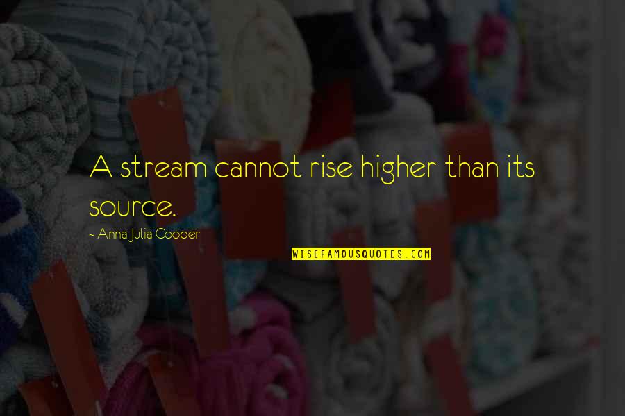 Biagioli Modesto Quotes By Anna Julia Cooper: A stream cannot rise higher than its source.