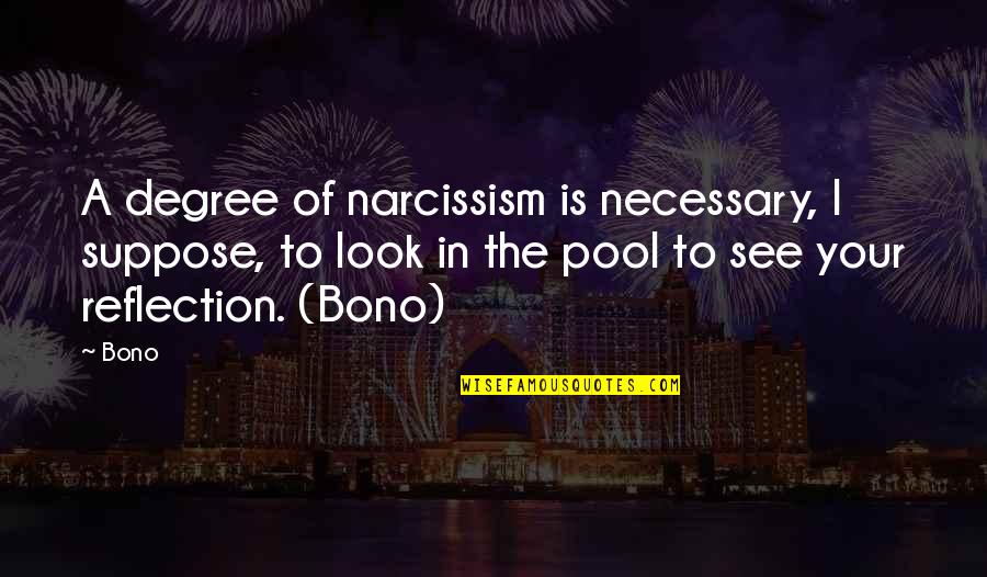Biancamano Spa Quotes By Bono: A degree of narcissism is necessary, I suppose, Biancamano Spa Quotes By Bono: A degree of narcissism is necessary, I suppose,
