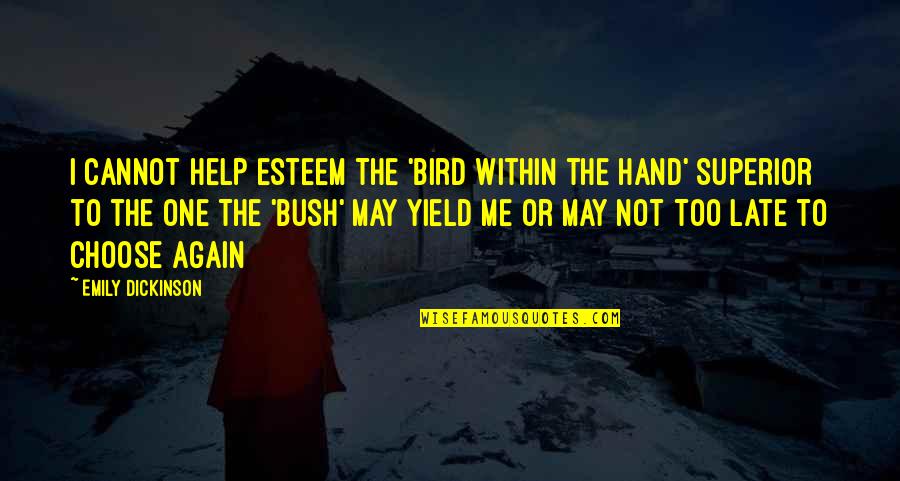 Bias Clouding The Truth Quotes By Emily Dickinson: I cannot help esteem The 'Bird within the