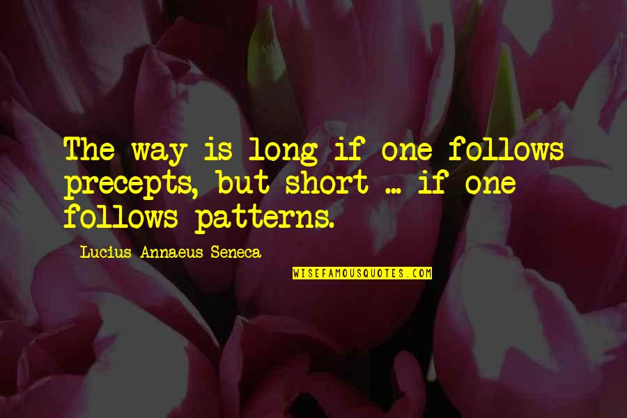 Biased Attitude Quotes By Lucius Annaeus Seneca: The way is long if one follows precepts,