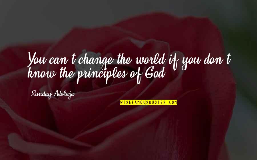 Biased Love Quotes By Sunday Adelaja: You can't change the world if you don't