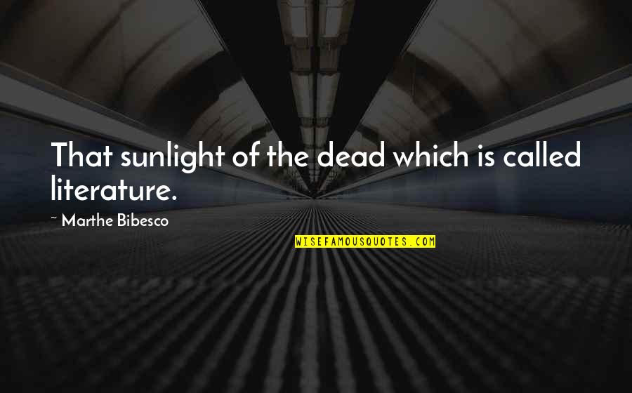 Bibesco Quotes By Marthe Bibesco: That sunlight of the dead which is called